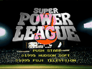 Super Power League 3 title screen for Super Famicom